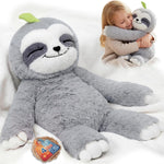 Mewaii 4 Lbs Weighted Stuffed Animals with Heating Pad- Heavy Belly & Limbs, 20" Sloth Heated Plush for a Realistic Hug, Super Soft Fluffy Plush Toy for Kids