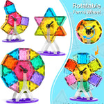 Jasonwell 100pcs Magnetic Tiles Building Blocks Set for Boys Girls Preschool Educational Magnet Construction Kit Stacking STEM Toys Christmas Birthday Gift for Kids Toddler 3 4 5 6 7 8 9 10 + Year Old