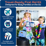 KeepGoing Travel First Aid Kit for Kids, 130 Pc. TSA-Approved Travel Size | Toddler First Aid Kit, Mini First Aid Kit for Car, Home, Purse, Diaper Bag & Backpack, Latex-Free Bandages