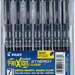 Pilot FriXion Synergy Clicker Erasable, Refillable, Retractable Gel Ink Pens, Extra Fine Point 0.5 mm, Pack of 5, Black Ink, FriXion Erasable Pens 0.5 - Ideal for School & Office Writing