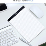 Alitte Legal Notepads 8.5 x 11, Pack of 12 - Perforated Wide Ruled Writing Pad - Premium Thick Paper, No Ink Bleeding - Blank Legal Pads For Home, Office, School, Business - 50 Sheets Per Notebook