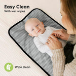 KeaBabies Portable Diaper Changing Pad, Easy Wipe Clean, 25x13 (Black Geo) | Foldable Waterproof Baby Changing Mat for Diaper Bag, Compact, Lightweight, Newborn, Infant, Baby Changer Travel Essential