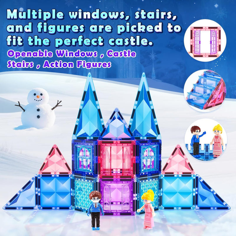 Soyee Diamond Magnetic Building Blocks Princess Toys for 3-8 Year Old Girls and Boys