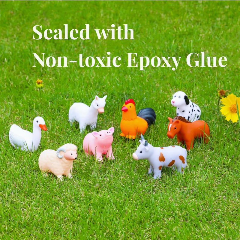 xy-wq bath toys no hole for infants 6-12 toddlers 1-3 8 pcs animal Ⅱ set with mesh bag