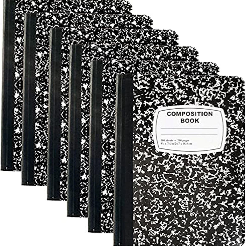 Trail maker (50 Pack Bulk Composition Notebooks, Wide Ruled Marble Cover, 200 Pages (100 Sheets), 9.75 x 7.5, Bulk School Supplies for Classroom, Office & School Donations