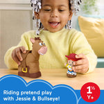 fisher-price little people toy story bobbin' bullseye horse & jessie figures for pretend play 18+ months kids