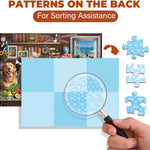 BenBen Puzzles for Adults 1000 Pieces, Dogs' Dinner Party, Dog Jigsaw Puzzle with Patterns on Back, Funny Animal Puzzle, Challenging Puzzles for Family Game Night, Home Décor
