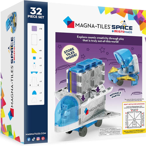 MAGNA-TILES Space 32-Piece Magnetic Construction Set, The Original Magnetic Building Brand