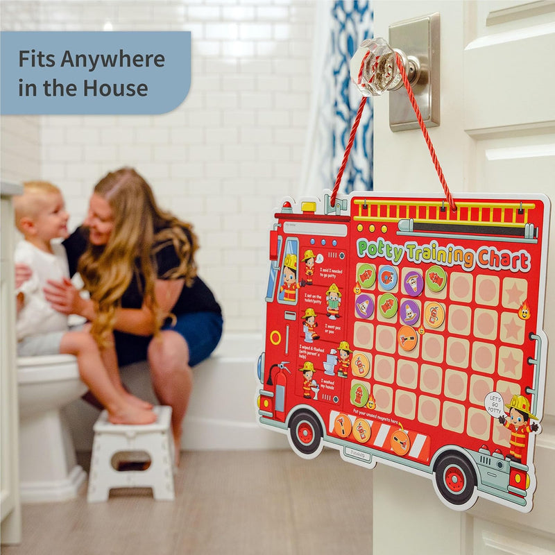 PUTSKA Potty Training Chart Toddler Boys, 35 Stickers, Crown, Firefighter