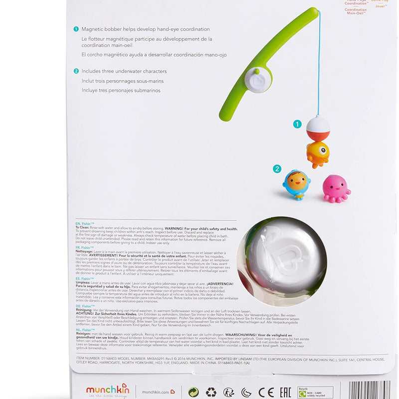 Munchkin Fishin' Magnetic Baby and Toddler Bath Toy, 4pc Set, Suitable for Boys and Girls 24 Months and Up