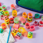 JOYIN 30pc Rainbow Party Favors, Mini Plastic Coil Spring Toys, Stress Relief Bulk Party Supplies for Kids