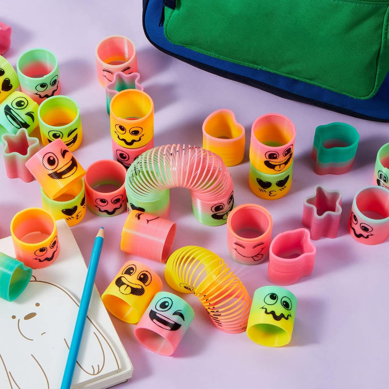 JOYIN 30pc Rainbow Party Favors, Mini Plastic Coil Spring Toys, Stress Relief Bulk Party Supplies for Kids
