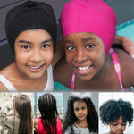 2 Pack Kids Swim Cap for Long Hair, Large Silicone Waterproof Swimming Cap for Age 3-15 Kids Girls Boys Toddler Children Youth Teen, Swim Hat for Braids and Dreadlocks, Keep Hair Dry