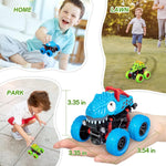 LODBY 2-pack Dinosaur Truck Toys for 2-6 Year Old Boys, Push and Go Cars for Toddlers