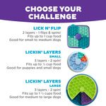 Outward Hound by Nina Ottosson Lick N’ Flip Level 1 Dog Puzzle Toy, Lick Mat & Slow Feeder – Non-Slip Base Beginner Enrichment for Small & Medium Dogs, Holds 1 Cup Wet or Dry Food, 7.4" x 7.4"