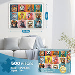 500 Piece Puzzles for Adults,Beautiful Wild Animals Jigsaw Puzzle for Adults Seniors,Recycled Cardboard Dogs Puzzle 500 Piece,Family Activity Great Gift for Family Friends 20.5 * 15 inch