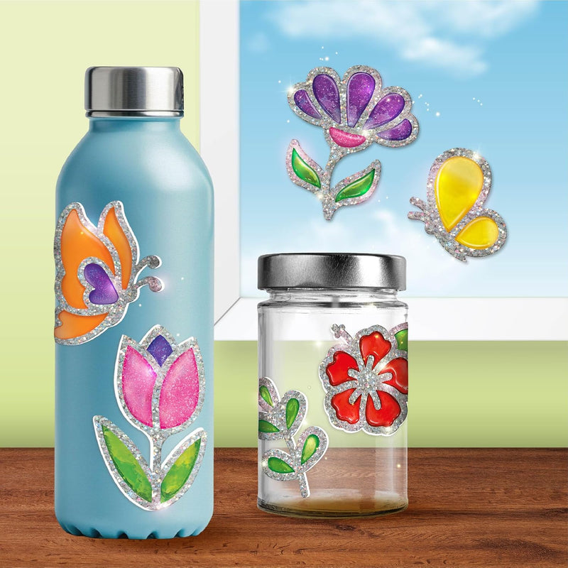 Imagimake DIY Jelly Stickers - Flowers & Butterflies, 10 Stickers, Art Kit | Paint, Peel & Stick Painting Activity for Kids, Birthday Gift for Boys & Girls Ages 3,4,5,6,7 Years Old