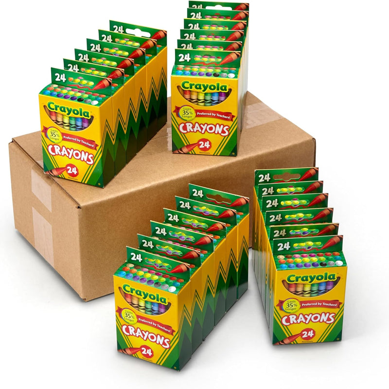 Crayola Crayon Packs in 24 Vibrant Colors, Perfect for Preschool Classroom Supplies and Arts & Crafts Projects