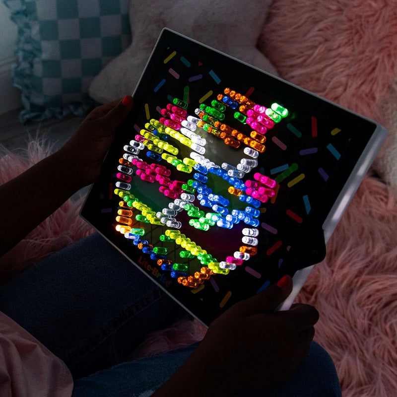 Lite Brite Classic Retro Art Toy Kit for Kids with 206 Pegs and 6 Design Templates
