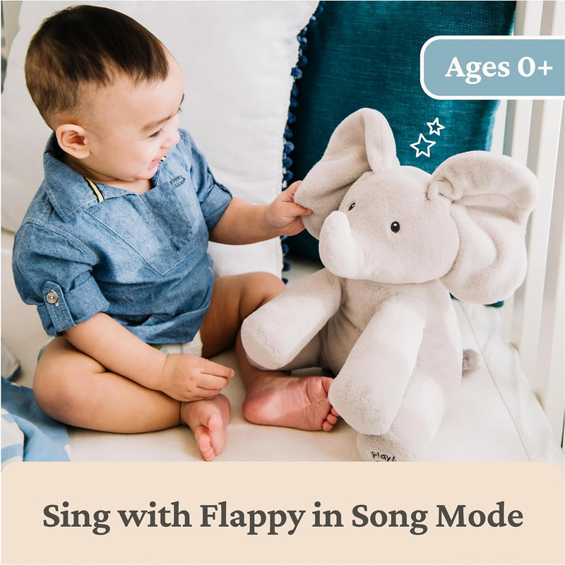 GUND Flappy the Elephant Singing Plush Toy for Babies 0 and Up, Gray, 12"
