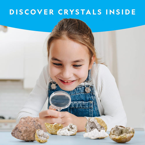 National Geographic 10 Premium Geodes STEM Science Kit with Goggles & Display Stands