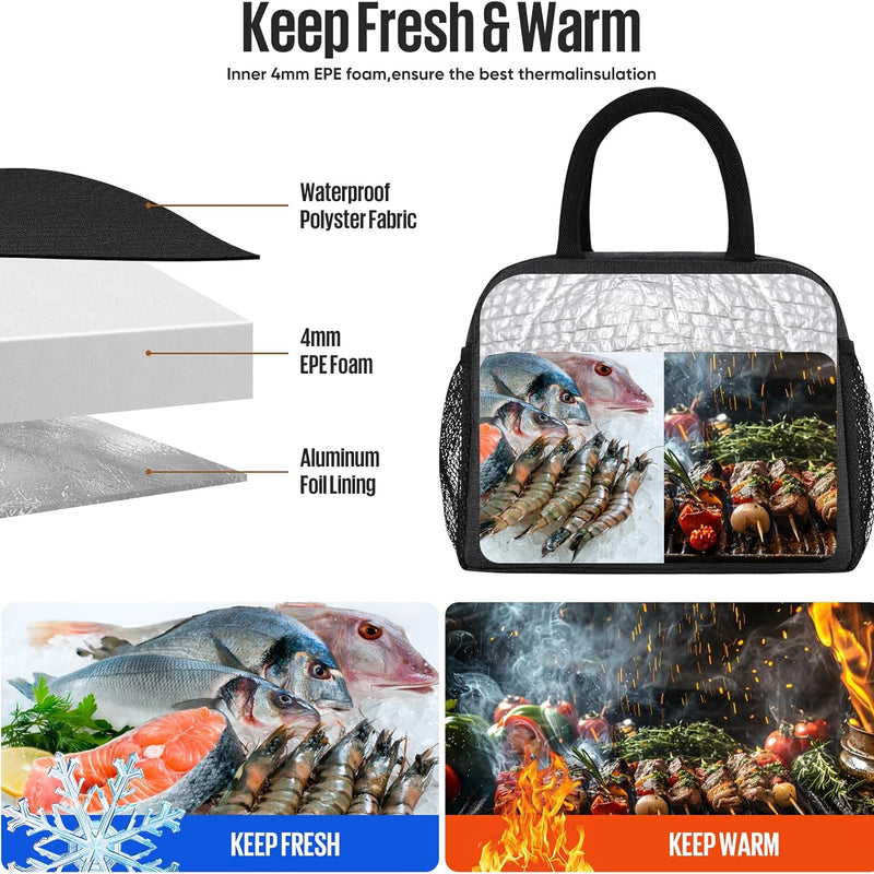 douyadady Lunch Bag&Box Women/Men Insulated&Reusable | Spacious Lightweight Waterproof Sturdy Durable Great Value For Office Work School Picnic Travel