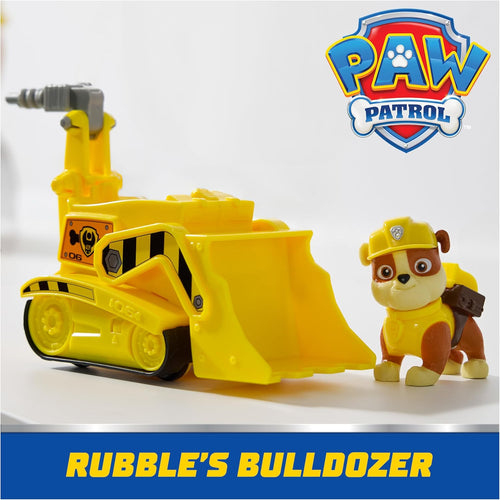 Paw Patrol, Rubble's Bulldozer Toy Truck with Collectible Action Figure, Sustainably Minded Kids Toys