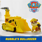 Paw Patrol, Rubble's Bulldozer Toy Truck with Collectible Action Figure, Sustainably Minded Kids Toys