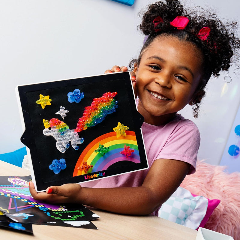 Lite Brite Classic Retro Art Toy Kit for Kids with 206 Pegs and 6 Design Templates