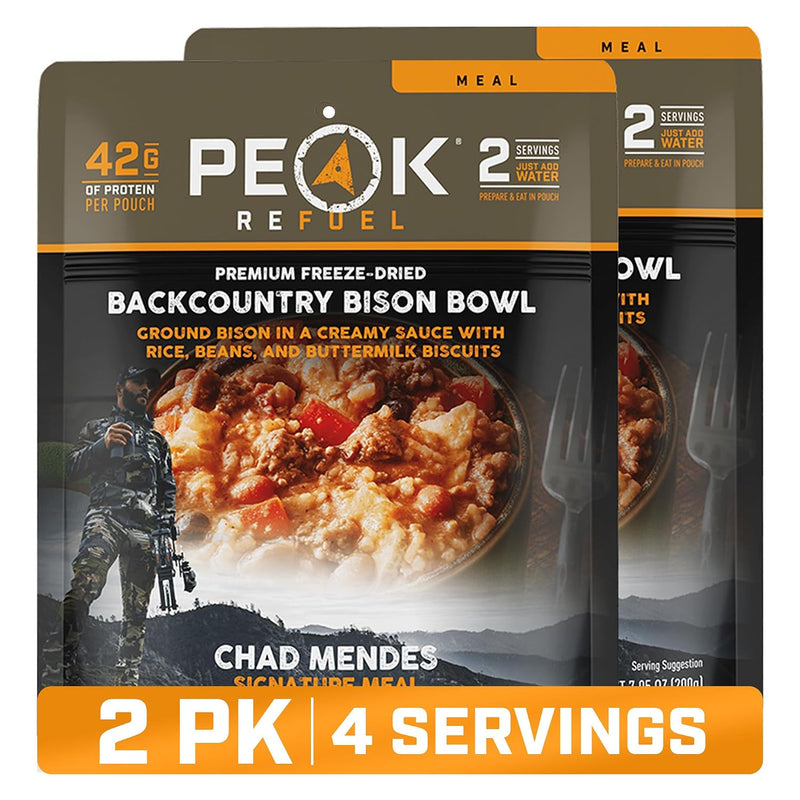 Peak Refuel Strawberry Granola 2-Pack, Freeze-Dried Breakfast Meal Pouches | Two freeze-dried strawberry granola pouches, 2 servings each, lightweight, just add water, no cooking, ideal for camping