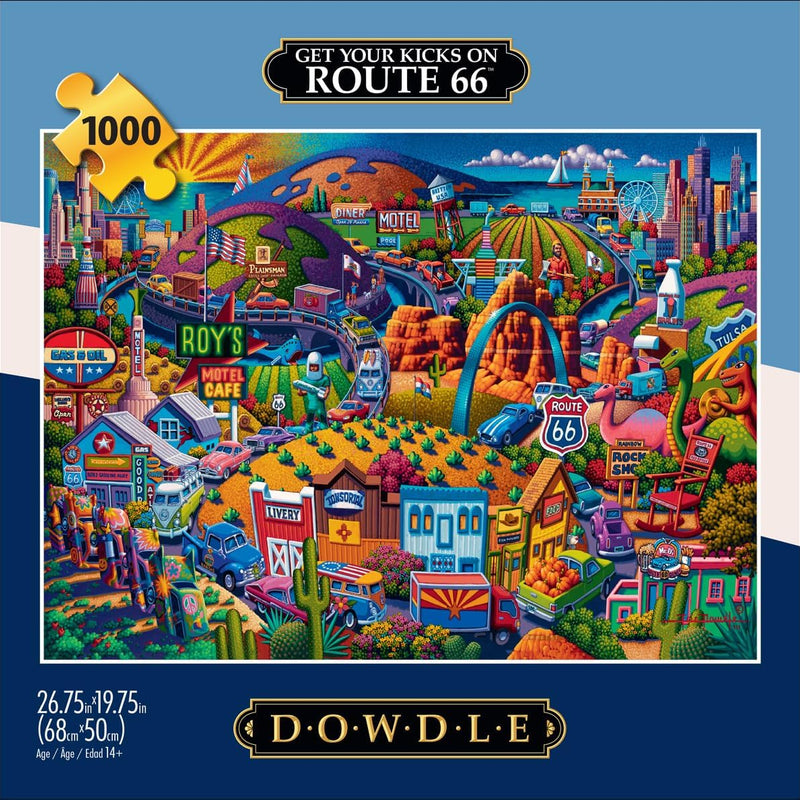 Buffalo Games Eric Dowdle Get Your Kicks on Route 66 Jigsaw Puzzle - 1000 Piece, Adult, 26.75 x 19.75 in - Puzzles for Adults - Includes Reference Poster - Relaxing Game Night Activity