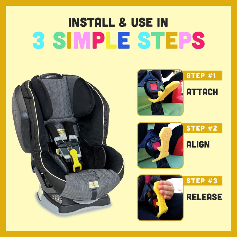 Bucklebee Easy Car Seat Buckle Release Aid for Children Unbuckle Car Seat Release Tool - Button Pusher - Opener for Nails - Buckle Release (1 Pack Teal)