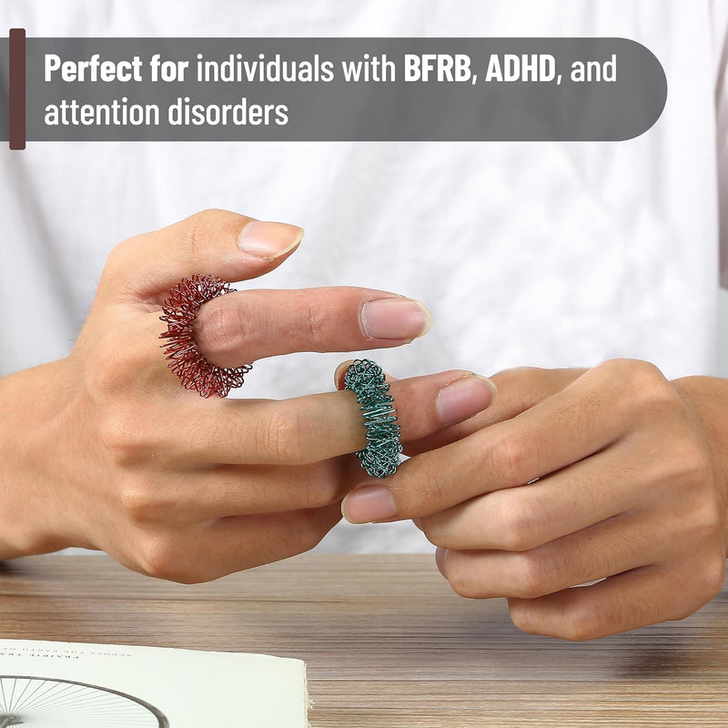 Mr. Pen- Spiky Sensory Rings, 10 Pack, Jewel Tones, Stress Relief Fidget Sensory Toys, Fidget Ring for Anxiety, Massager, Individuals with BFRB, ADHD and Attention Disorder