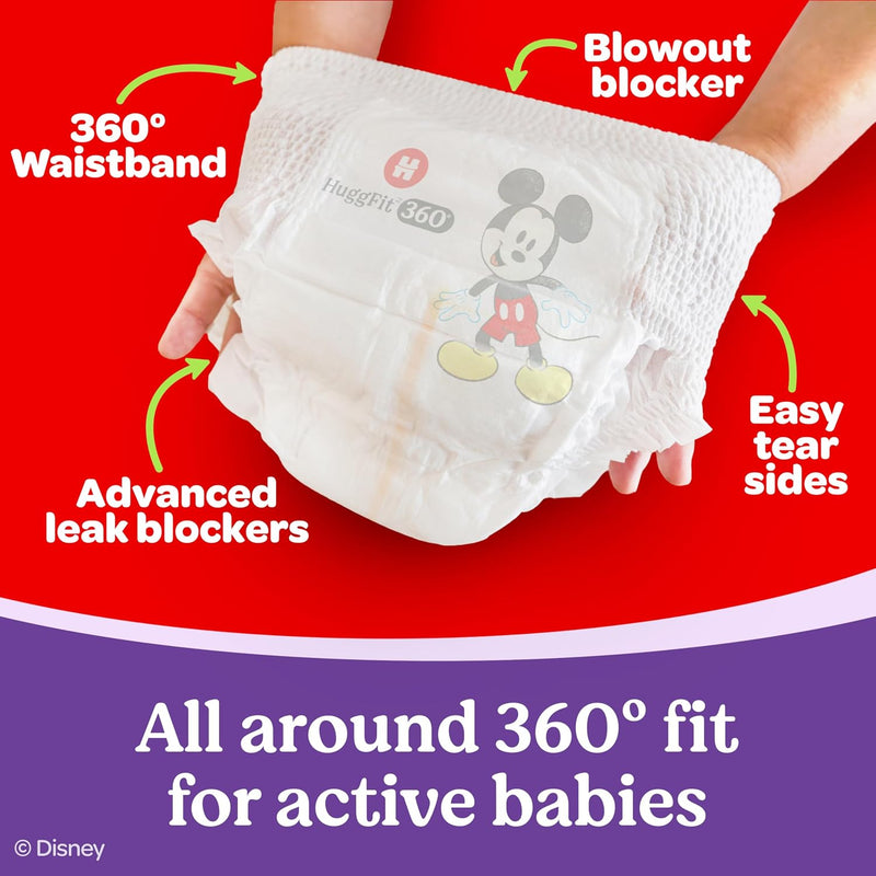 Huggies Little Movers HuggFit 360 Diapers Size 6, 104 Count (2 Packs of 52)