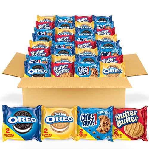 OREO Original, OREO Golden, CHIPS AHOY! & Nutter Butter Cookie Snacks Variety Pack, 56 Snack Packs (2 Cookies Per Pack) | Snack Packs, 2 Cookies Per Pack, Individually Wrapped