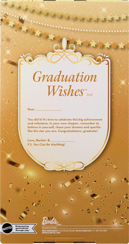 Barbie Signature Graduation Wishes Fashion Doll with Burgundy Robe & Tassel Cap, Collectible Toy in Giftable Packaging