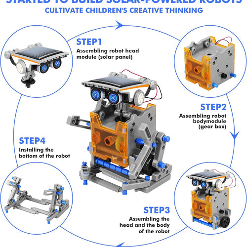 Bottleboom STEM 13-in-1 Education Solar Power Robots Toys for Boys Age 8-12, Educational Toy Science Kits for Kids Experiment Robotics Set Birthday Gifts for 8 9 10 11 12 Years Old