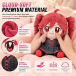 Collectible Pink Drill Twin Tail Girl Plush 22cm, Cute Anime Plush Character with 3D Twin-Drill Hair, Red and Black Outfit Figure Stuffed, Soft Anime Plushie Pillow Gift for Fans & Collectors