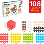 PicassoTiles 108pcs 1” Magnetic Puzzle Cubes Magnet Toys Preschool Construction Building Block Set Sensory Toy Early Education STEM Learning Come with Ideabook for Children Age 3+ Boy Girl PMC108