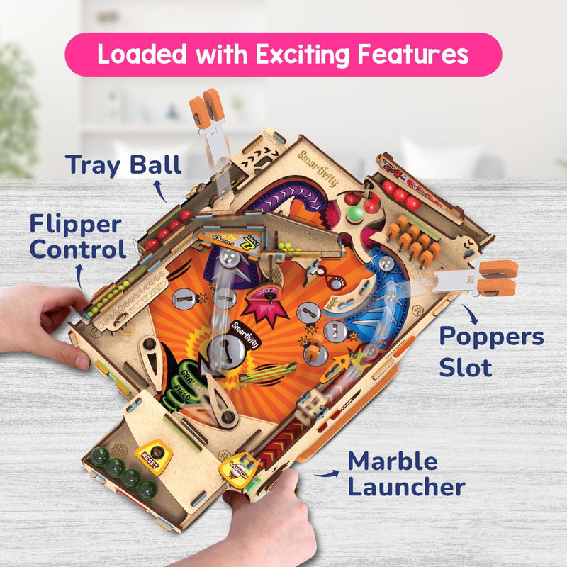 Smartivity DIY Pinball Machine | Award Winning STEM Toy for Kids 8-14 Years Old | Build Your Own Mechanical Pinball Game