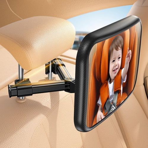 Lamicall Backseat Baby Car Mirror, Safe Never Shake & Fall, Wide Clear View | Never Shake, Safest Acrylic Rear Facing Car Seat Mirror, 3S Access, 360° Rotation, Wide Clear View, Newborn Baby Accessories