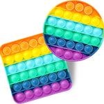 Mr. Pen- Pop Fidget Sensory Toys, 2 Pack, Circle & Square Shapes, Sensory Stress Relief Squeeze Toys for Kids & Adults, Silicone Bubble Popping Game for Anxiety, Fun