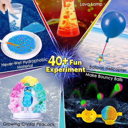 UNGLINGA Chemistry Science Kit for Kids, 40+ Experiments, Educational Toy Gift for Boys and Girls STEM Learning Toy