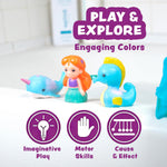 Tub Works® Mermaid Lagoon™ Light Up Bath Toys, 6 Pack | Water-Activated Flashing Color-Changing Sensory Toys