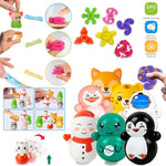 125 Pcs Party Favors Fidget Toys Pack, Randomly Selected Pop Sensory Set 65 Stickers Gifts for Kids Adults Boy Girl Stocking Stuffers Autistic Goodie Bag Filler Treasure Box Classroom Prizes School