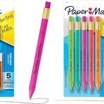 Paper Mate Handwriting Triangular Mechanical Pencils with Lead & Eraser Refills, 1.3mm, Fun Barrel Colors, 30 Count (6 Packs of 5) - Teacher Supplies, Learning to Write