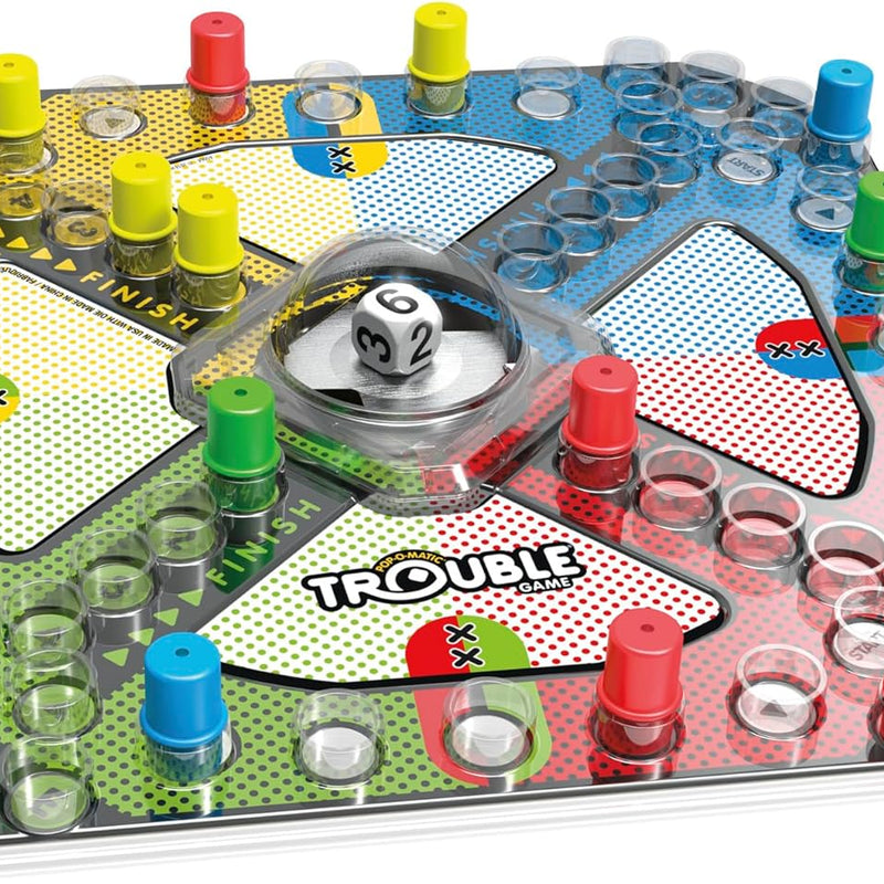 Hasbro Gaming Trouble Board Game for Kids Ages 5 and Up, 2-4 Players, Easy Setup, Classic Gameplay