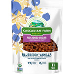 Cascadian Farm Organic Blueberry Vanilla Granola, No Added Sugar, 11 oz | 0g Added Sugar, Sweetened with Date Powder, 27g Whole Grain per Serving, Non-GMO Verified, Resealable Pouch