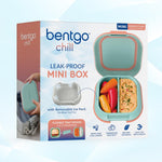 Bentgo Chill Mini Leak-Proof Lunch Box – Built-In Ice Pack Keeps Food Cold, 2.7-Cup Capacity for Snacks or Sandwich, 3 or 4 Compartments, PFAS & BPA-Free, Ideal for Adults & Kids 3+ (Seaside Papaya)