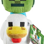 Mattel Minecraft Plush Zombie Chicken Jockey Toy, Collectible Stuffed Animal, 8-inch Soft Doll Inspired by Video Game Character​​
